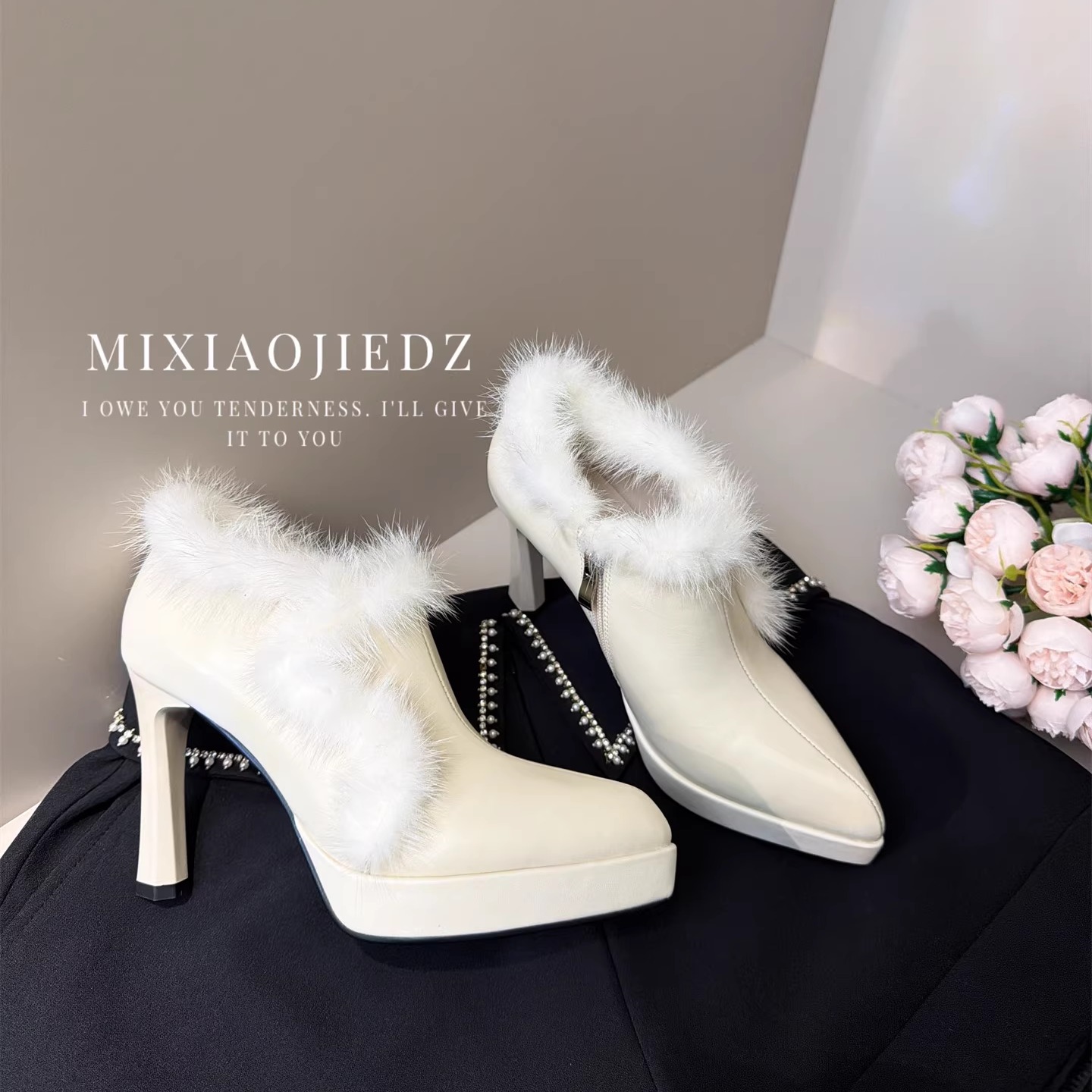 2025爆款新款真皮真毛深口单鞋