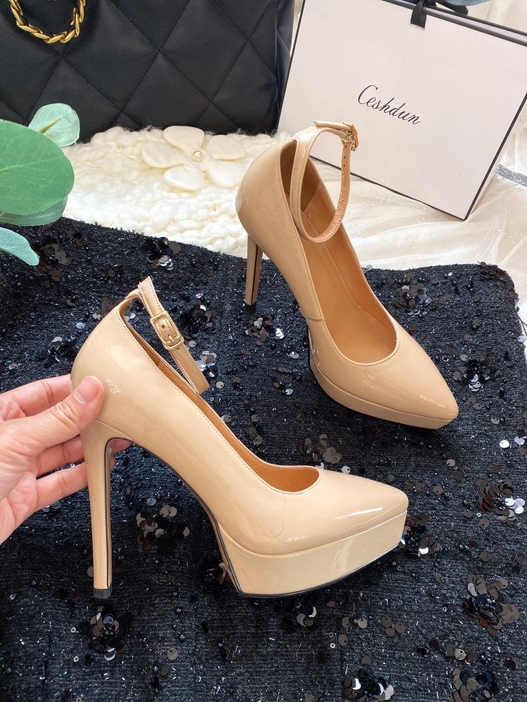 2024年新款浅口单鞋漆皮真皮细高跟防水台尖头一字带黑色气质女鞋,女鞋,浅口单鞋,淘宝优惠券,粉丝福利购,淘宝优惠卷