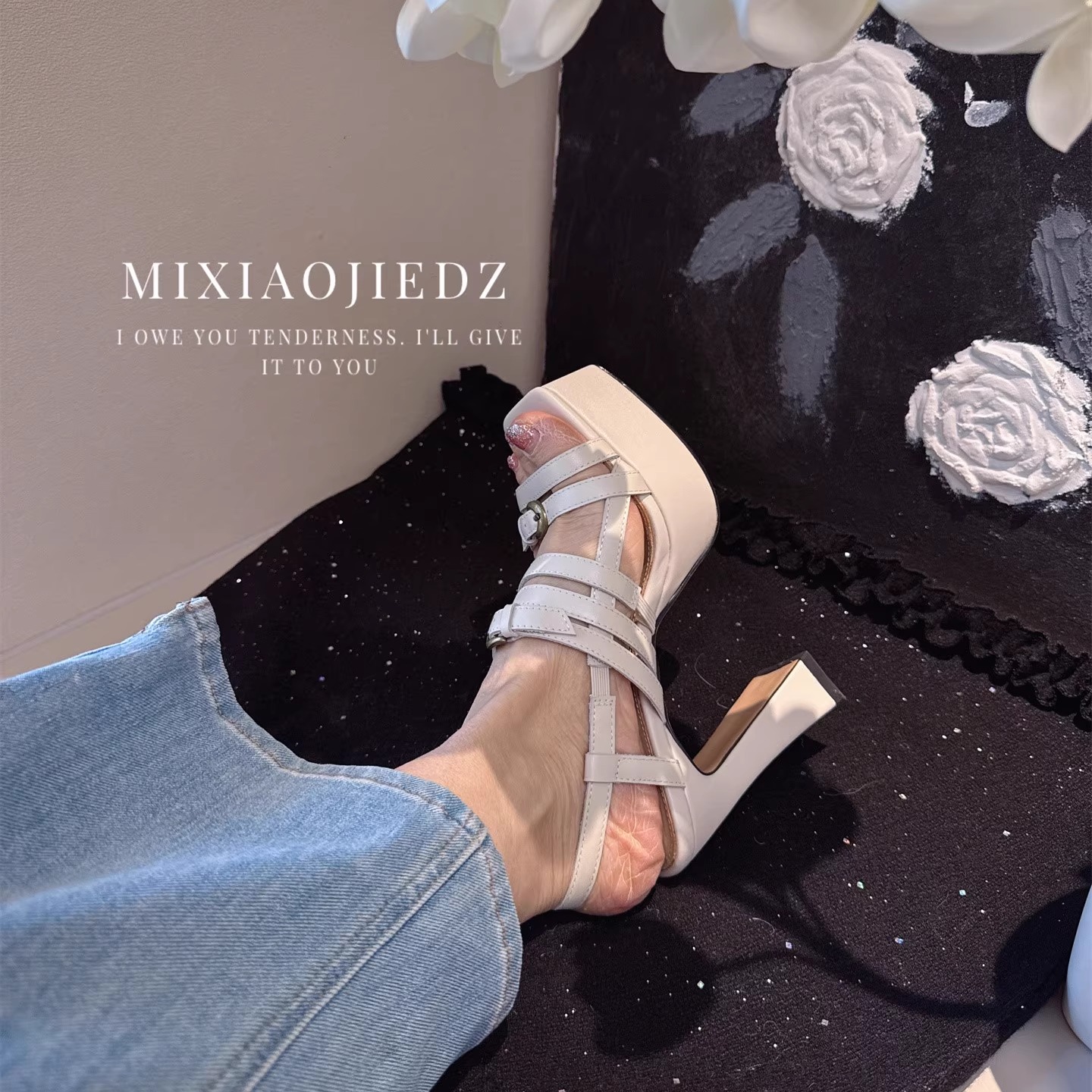 2025新款防水台超高跟凉鞋