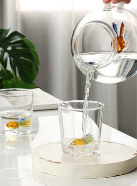 大容量可爱大肚冷水壶立体萌趣动物农场水壶家用高硼硅玻璃凉水壶