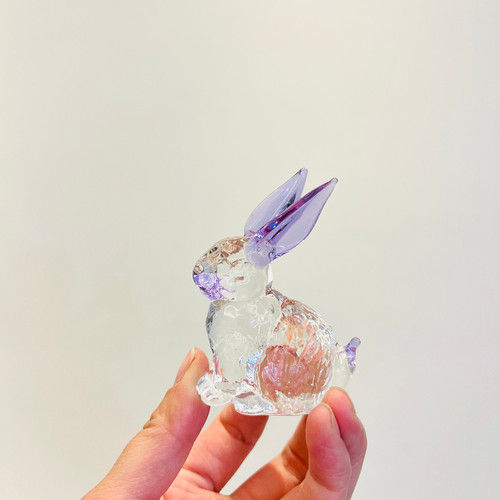外贸出口水晶可爱小兔子摆件高度7.5cm宽5.5cm茶宠装饰摆饰