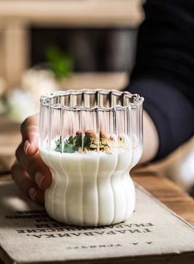 日式ins风玻璃杯家用耐热高颜值水杯子创意个性咖啡牛奶果汁茶杯