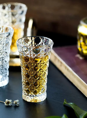 新款欧式洋酒杯烈酒杯水晶玻璃浮雕龙舌兰杯酒吧家用小号白酒杯