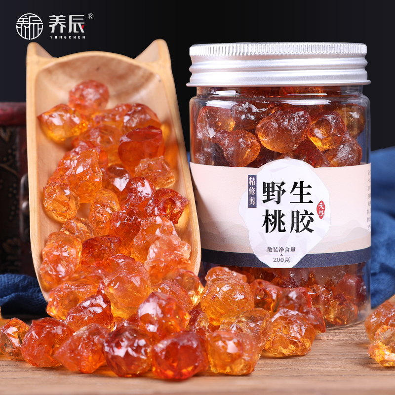 养辰云南天然野生特级食用桃胶200g水蜜桃树胶精修剪干净无杂质(非品牌)