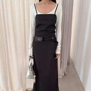 连衣裙 L少女 裙女洋气长款 简约韩系气质吊带西装 506226 waitmore