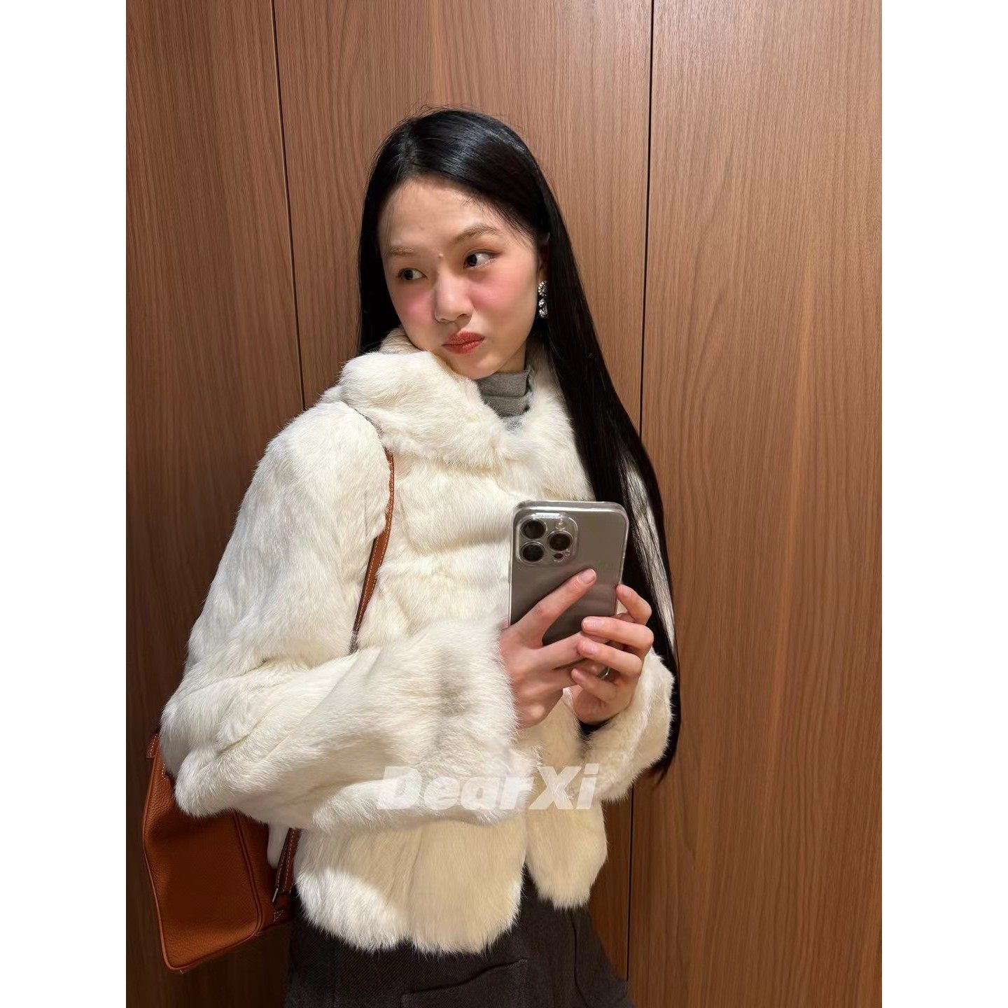 L少女 DEAR.XI 冬季氛围感 奶呼呼的兔毛皮草外套短款上衣8819,女装/女士精品,皮草,淘宝优惠券,粉丝福利购,淘宝优惠卷