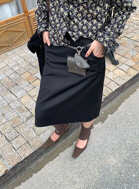 L少女 waitmore 知识分子穿搭~时髦个性西装裙开叉半身裙女613825