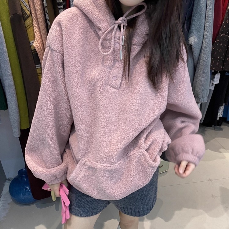 L少女 Tessbrii 自留款！！秋冬加厚卫衣连帽套头羊羔毛上衣外套