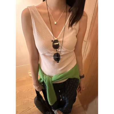 L少女 Doubleseven法式高级感V领吊带背心女轻熟风无袖上衣39535