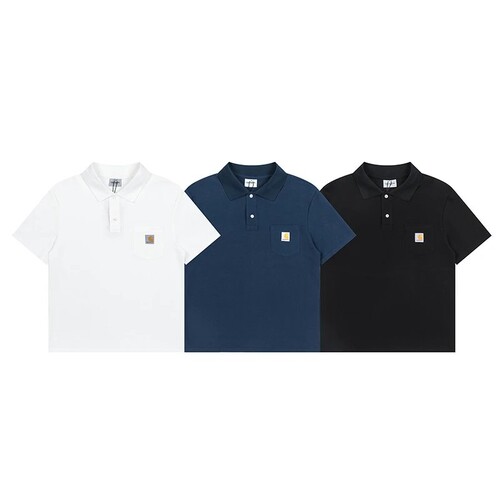 JX8831新款潮经典小金标刺绣短袖polo衫230克丝光棉双珠地100%棉