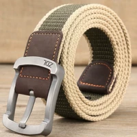 Canvas đai nam và nữ pin khóa thắt lưng quần giản dị với sinh viên thanh niên quân đội đào tạo vành đai ngoài trời tùy chỉnh - Thắt lưng quần tan mỡ