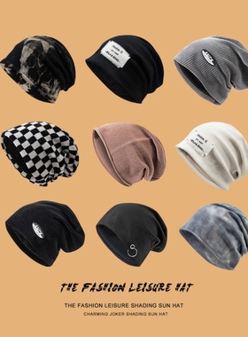 黑色大头围堆堆帽子女秋冬季大码65cm包头帽加大加深显脸小冷帽潮