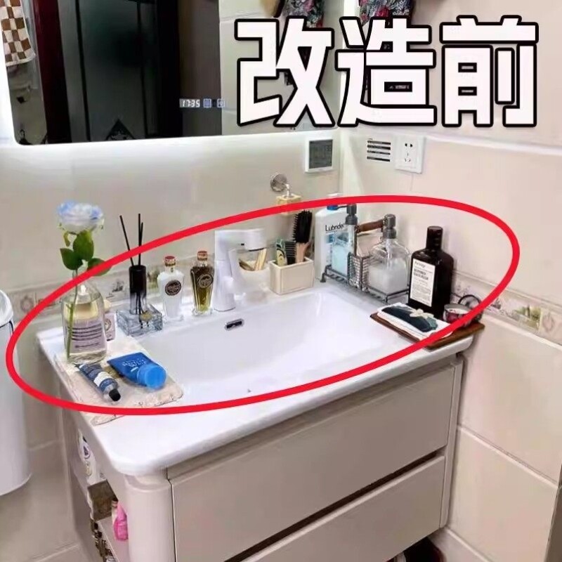 吸盘置物架洗漱台浴室卫生间沐浴露收纳架洗手间壁挂式强力脸盆架