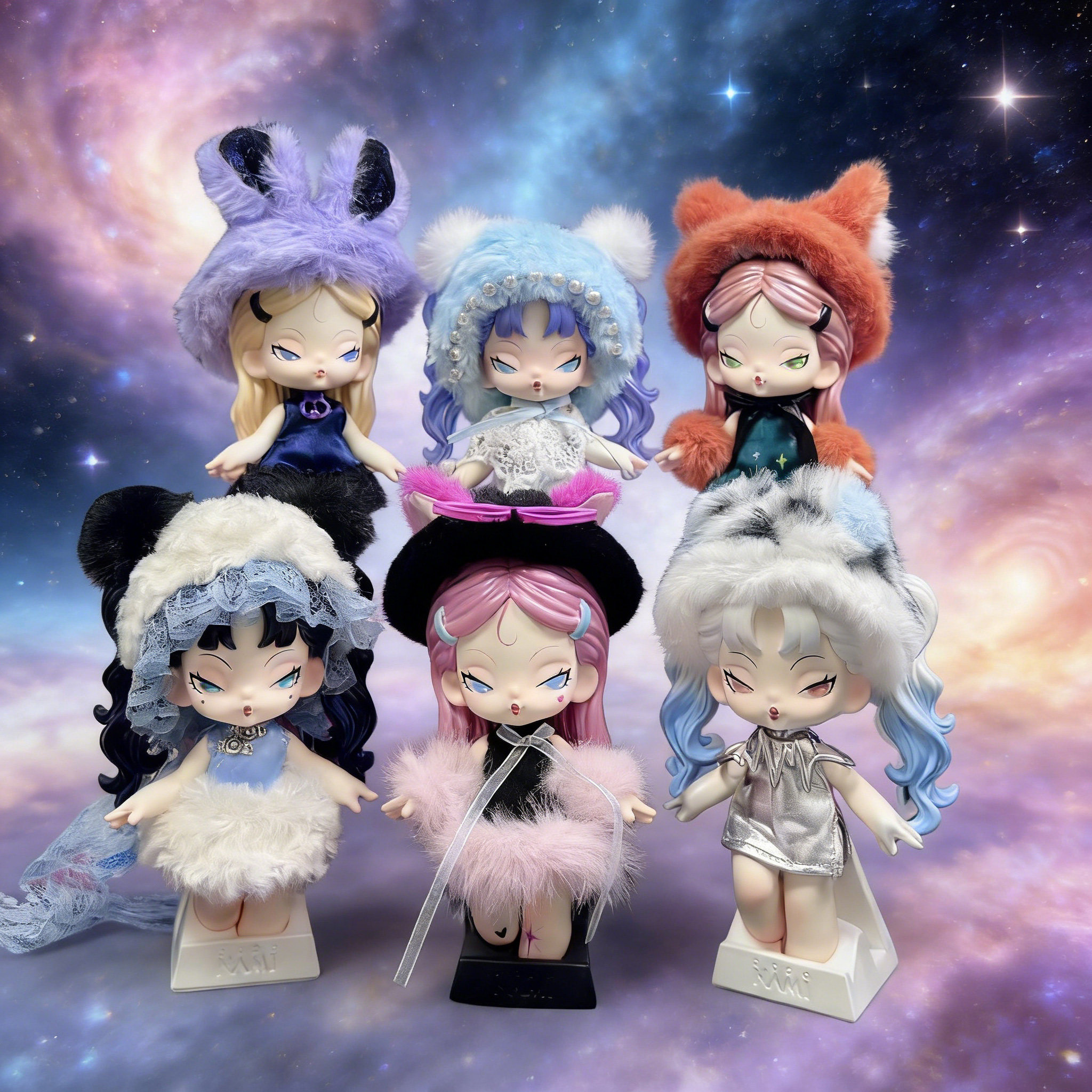 NAMI Midnight Disco潮玩盲盒娃娃女孩,毛绒手办公仔包包挂件礼物