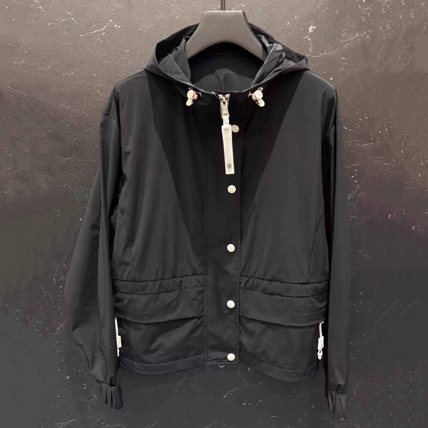 25韩国高尔夫女士新款时尚百搭休闲运动户外纯色修身连帽golf外套