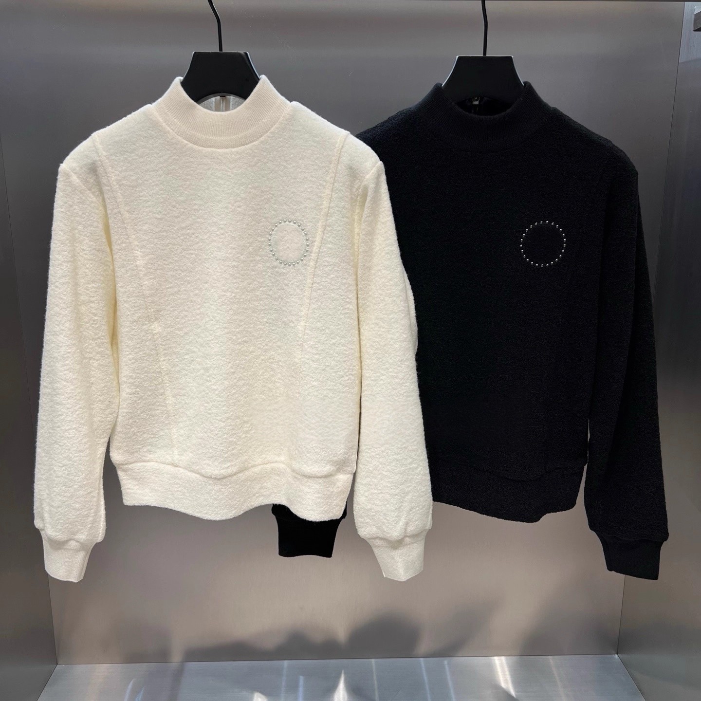 25日韩原单高尔夫女士秋冬纯色标志含羊毛长袖打底衫运动保暖防风