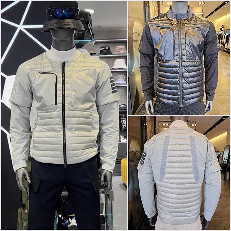 25韩国秋冬高尔夫男士立领拉链夹克服装保暖羽绒服运动可拆卸袖子
