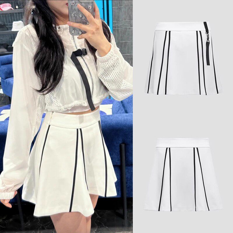 25韩国高尔夫女士新款时尚百搭减龄百褶裙户外运动休闲透气半身裙