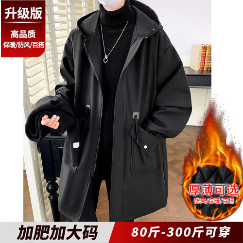加棉加厚防风保暖中长款棉衣男款