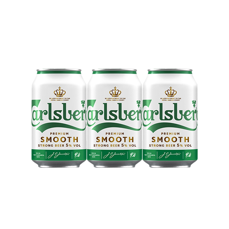 【顺手买一件】嘉士伯啤酒醇滑330ml*3罐易拉罐装