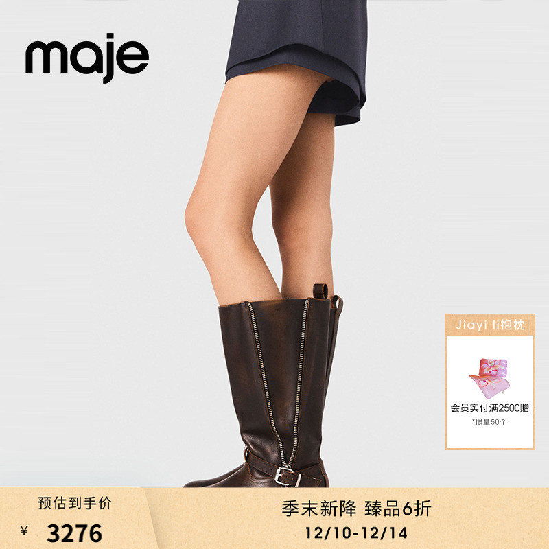 时尚侧拉链设计 圆头粗跟款式