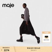 末6折Maje2025秋冬新款 女装 法式 季 气质百褶假两件针织长款 连衣裙
