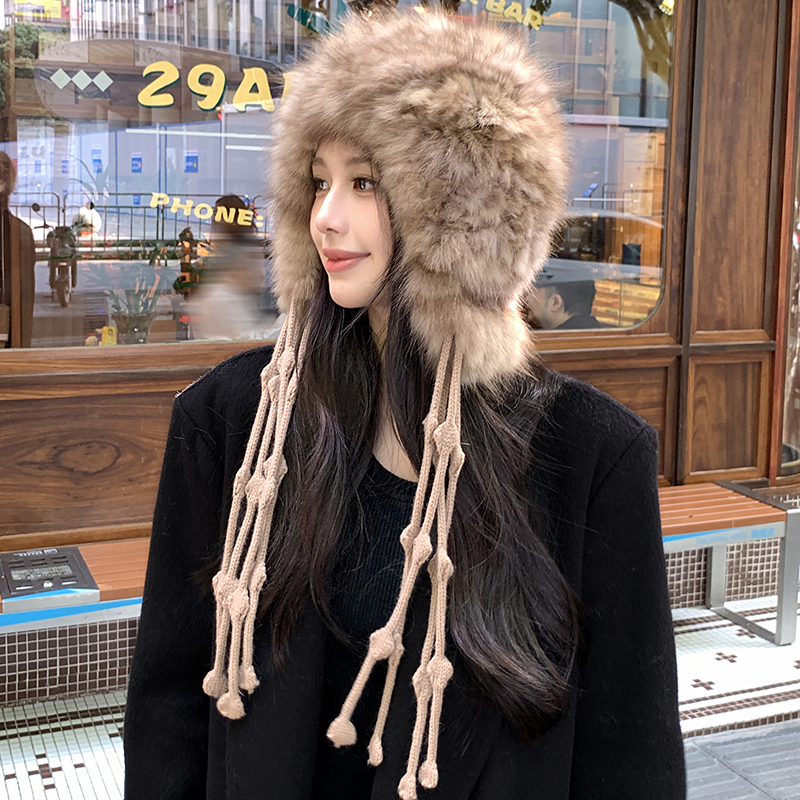 紫貂毛护耳帽皮草雷锋帽包头帽