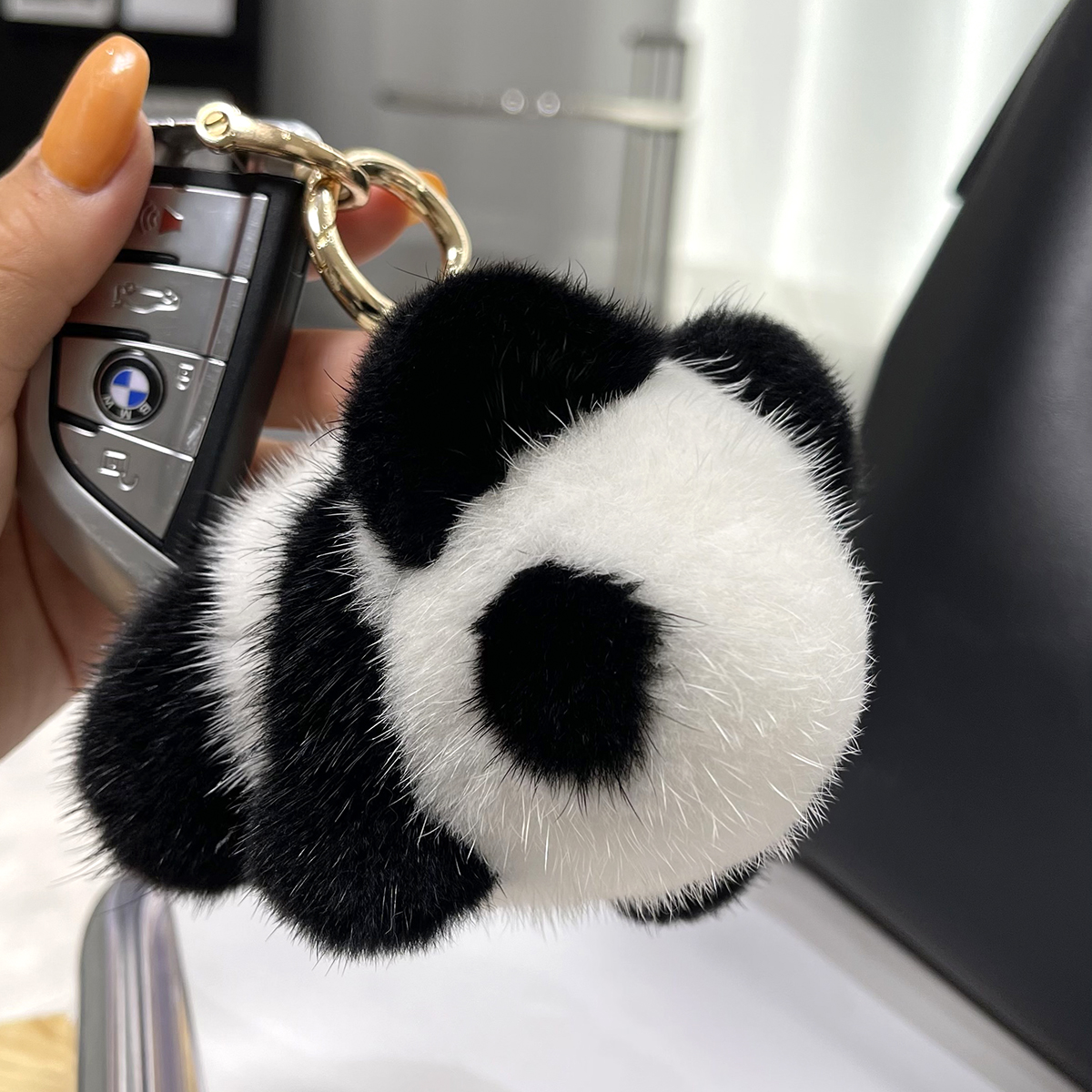 水貂毛小熊猫背包包汽车钥匙扣