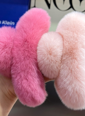 真獭兔毛特大号抓夹后脑勺气质夹子网红新款可爱毛绒头饰发抓发饰