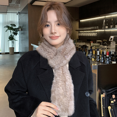 冬季紫貂简约版围巾保暖貂毛围脖