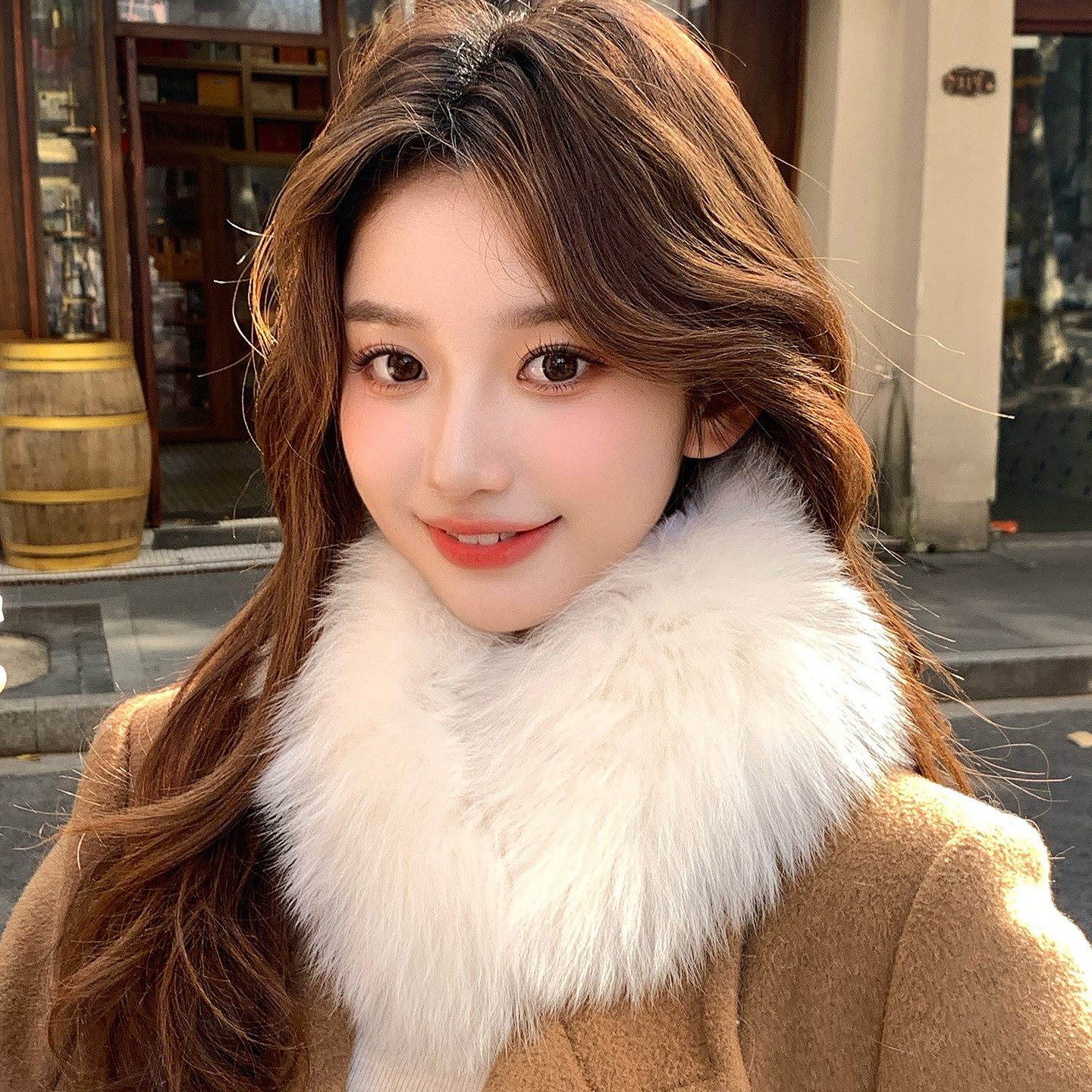 真狐狸毛皮草围巾暖呼呼软乎乎