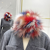 韩国真狐狸毛围巾秋冬保暖毛绒弹力头套发带头箍加厚皮草脖套围脖