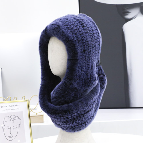 加厚獭兔毛獭兔毛编织围巾