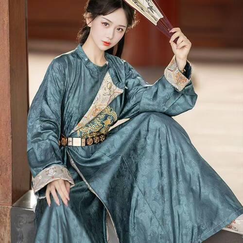 男女同款古装国唐制圆领袍春秋古风仙气宽袖袍大码汉服胖mm200斤