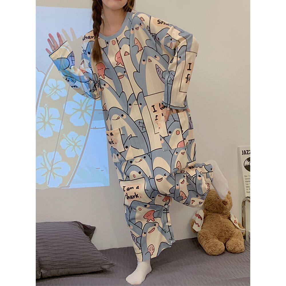 长袖宽松大码家居服套装