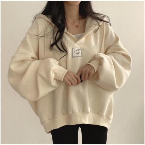 连帽卫衣女宽松休闲秋冬加绒加厚