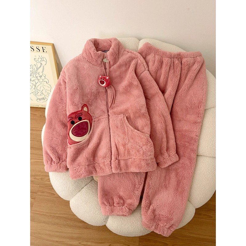 冬季加厚保暖家居服两件套