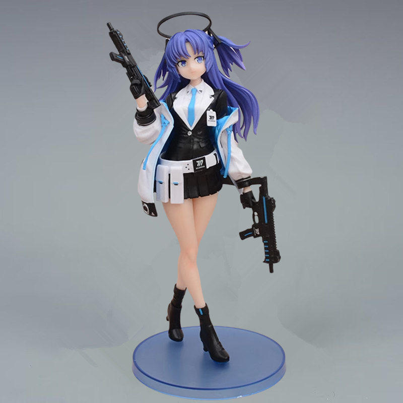 蔚蓝 早濑优香手办 蓝发 二星学生 双持冲锋枪 动漫游戏美少女