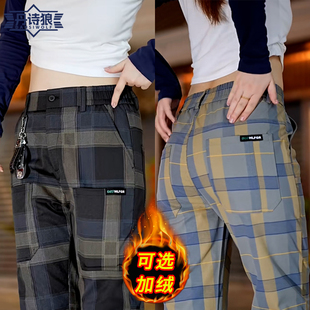 格子裤子男休闲裤2025新款男士直筒秋季方格纹男裤秋冬款加绒长裤