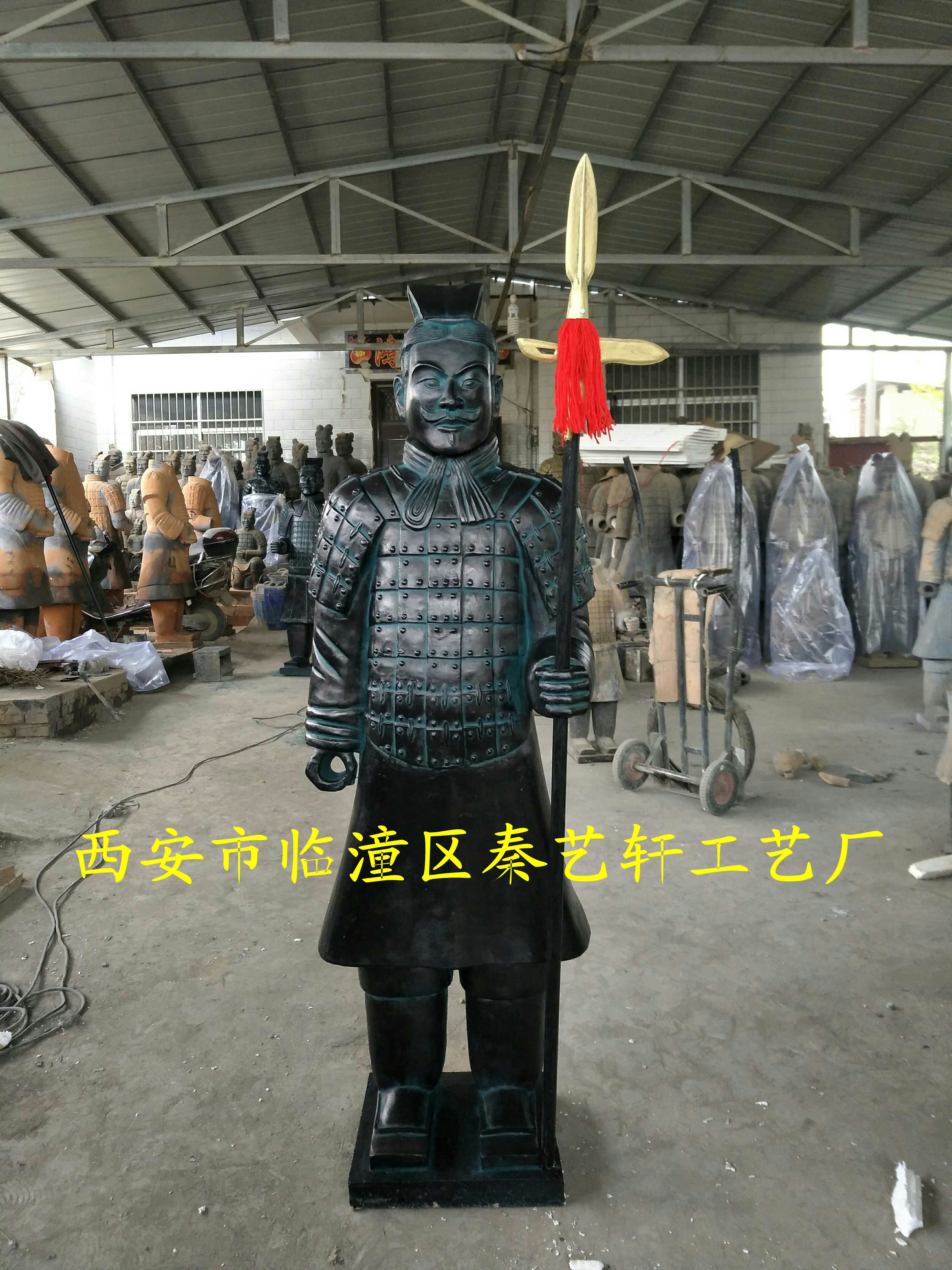 兵馬俑工廠自營180cm送金屬兵器多顏色家居酒店園林裝飾出口禮品