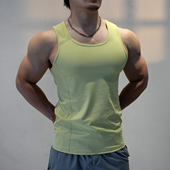 运动T恤弹力速干透气跑步坎肩背心男士 夏季 健身衣服紧身背心无袖