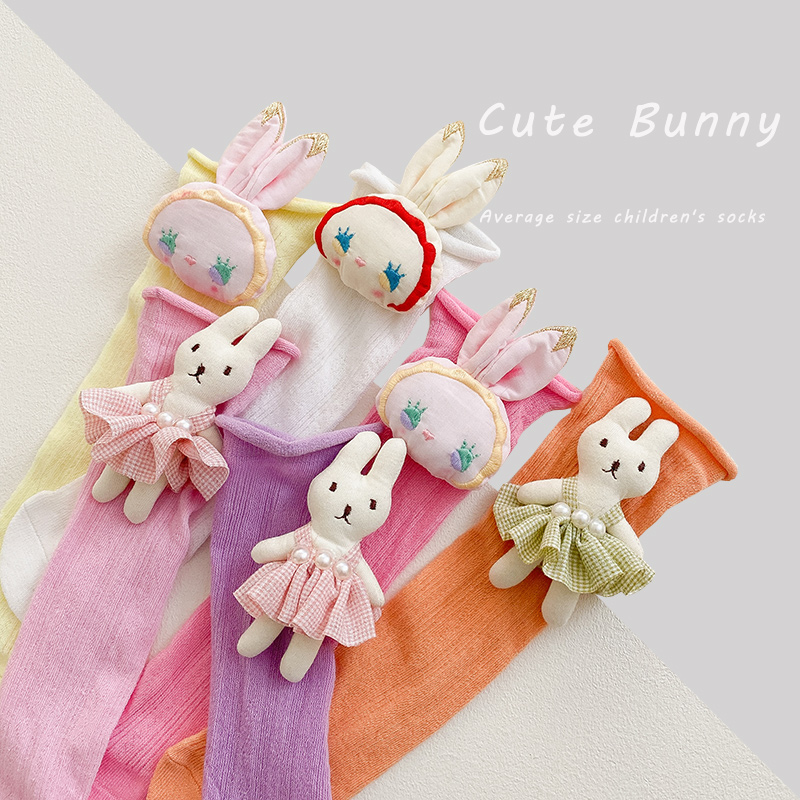 立体公仔兔子小花女童袜子夏季