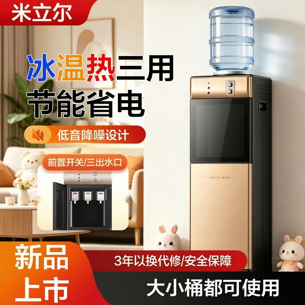 立式迷你小型饮水机家用冷热两用宿舍办公室节能冰温热制冷饮水机