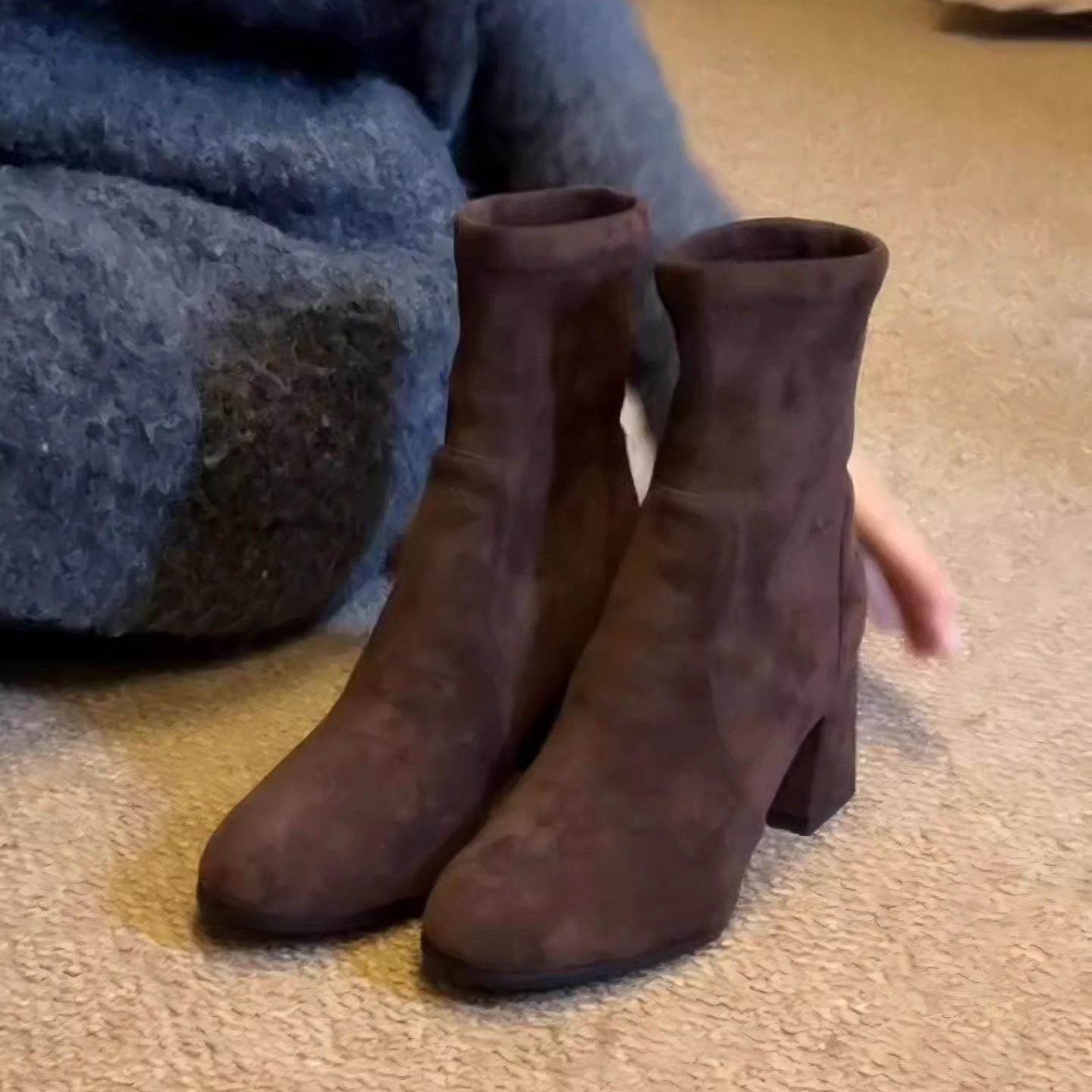 高跟鞋弹力瘦瘦靴女2025秋冬新款