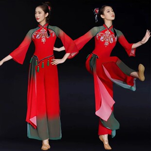 胶州秧歌服演出服2026新款女飘逸扇子舞蹈服中国风现代广场舞套装