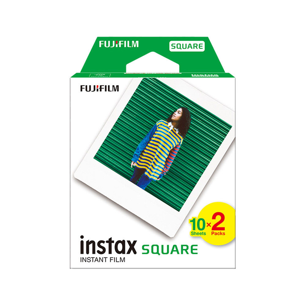 instax 拍立得相纸 SQUARE 方形白边相纸20张 方形双包白胶片