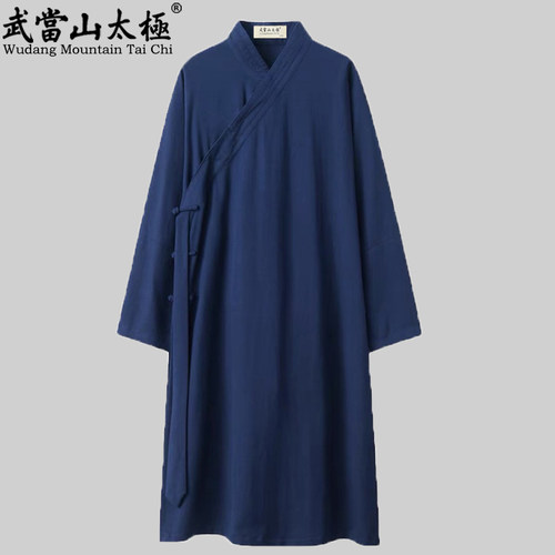 三清领长袍斜襟夏季道士服道袍