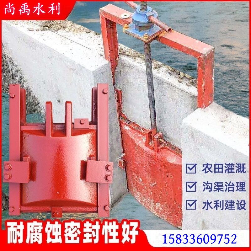 铸铁镶铜闸门双向止水方闸门手电两用螺杆启闭机整套水库渠道闸门 - 实物图