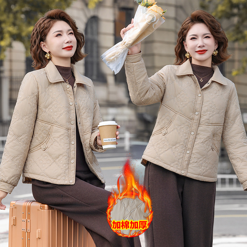 夹棉外套女2025秋冬新款轻薄棉服短款时尚加棉保暖洋气初冬小棉袄