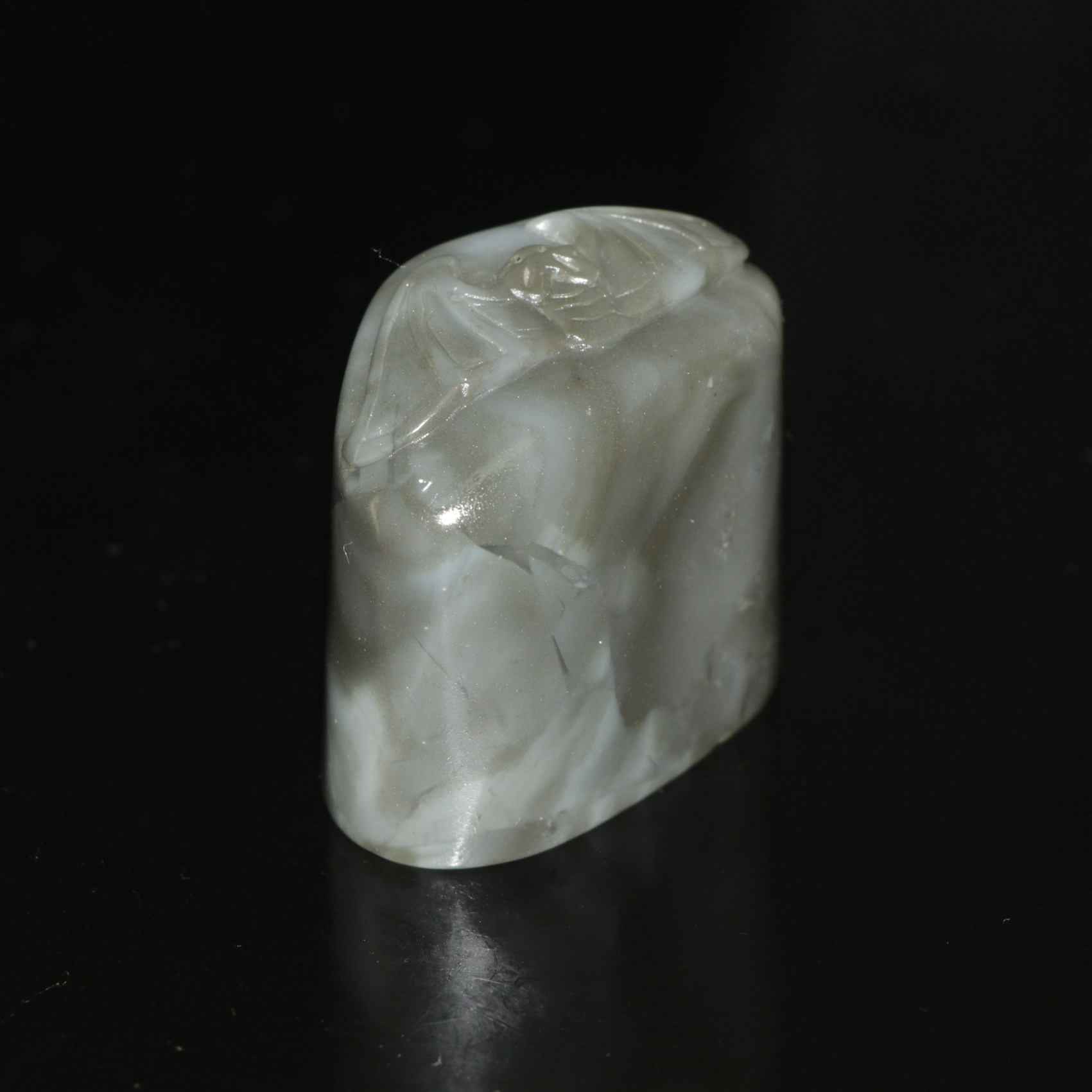 2.3&times;2.3正章中国寿山石印章天然经典水墨色水坑冻四尺落款姓名章